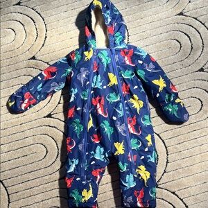 Baby Boden blue dragon print snowsuit